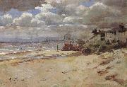 Coast scene with pier Girolamo Nerli